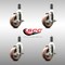 Service Caster 4 Inch 316SS High Temp Glass Filled Nylon 1-3/8 Inch Stem Caster Set Brake SCC SCC-SS316EX20S414-GFNSHT-TLB-138-4 - alternate 3